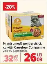 Carrefour Hrană umedă pentru pisici, cu vită, Carrefour Companino Ofertă