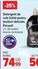 Carrefour Detergent de rufe lichid pentru țesături delicate, Perwoll Ofertă