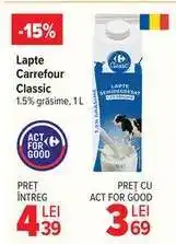 Carrefour Lapte Carrefour Classic Ofertă