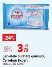 Carrefour Șervețele curățare geamuri, Carrefour Expert Ofertă