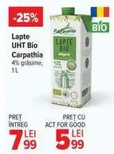 Carrefour Lapte UHT Bio Carpathia Ofertă
