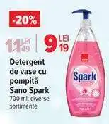 Carrefour Detergent de vase cu pompiță Sano Spark Ofertă
