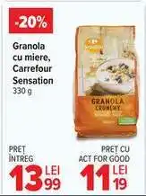 Carrefour Granola cu miere Carrefour Sensation Ofertă