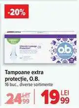 Carrefour Tampoane extra protecție, O.B Ofertă