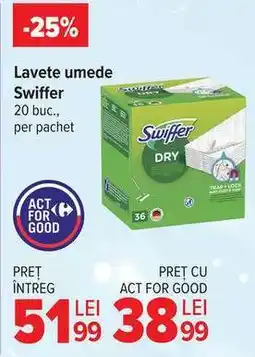 Carrefour Lavete umede Swiffer Ofertă