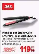 Carrefour Placă de păr StraighCare Essential Philips BHS376/00 Ofertă