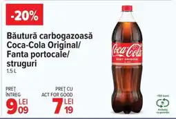 Carrefour Băutură carbogazoasă Coca-Cola Original/Fanta portocale/struguri 1.5 L Ofertă