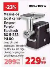 Carrefour Mașină de tocat carne Bergner Purple Steeltech BG-51353-PU-RO Ofertă