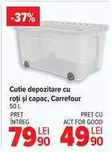 Carrefour Cutie depozitare cu roți și capac, Carrefour Ofertă