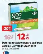 Carrefour Detergent tablete pentru spălarea vaselor, Carrefour Eco Planet Ofertă