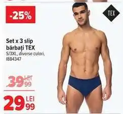 Carrefour Set x 3 slip, bărbați, TEX Ofertă