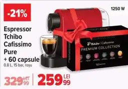 Carrefour Espressor Tchibo Cafissimo Pure + 60 capsule Ofertă