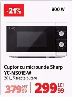 Carrefour Cuptor cu microunde Sharp YC-MS01E-W Ofertă