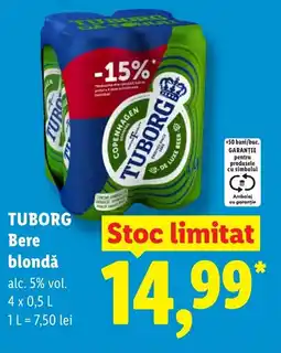 Lidl TUBORG Bere blondă Ofertă
