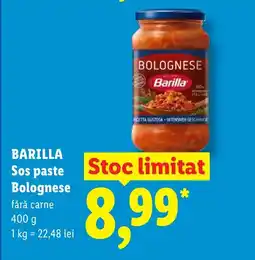 Lidl BARILLA Sos paste Bolognese Ofertă