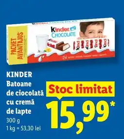 Lidl KINDER Batoane de ciocolată cu cremă de lapte Ofertă