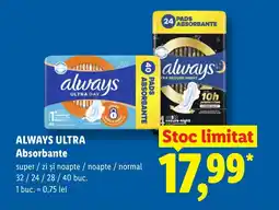 Lidl ALWAYS ULTRA Absorbante Ofertă