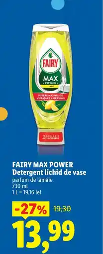 Lidl FAIRY MAX POWER Detergent lichid de vase Ofertă