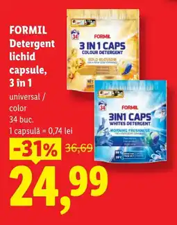 Lidl FORMIL Detergent lichid capsule, 3 în 1 Ofertă