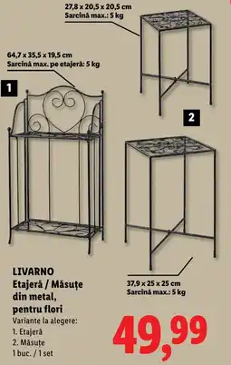 Lidl LIVARNO Etajerǎ / Măsuţe din metal, pentru flori Ofertă