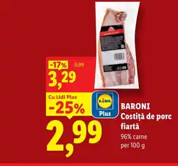 Lidl BARONI Costiţă de porc fiartă Ofertă