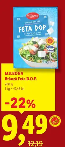 Lidl MILBONA Brânză Feta D.O.P. Ofertă