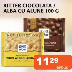Unicarm Ritter ciocolata / alba cu alune Ofertă