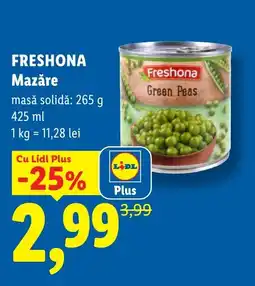 Lidl FRESHONA Mazăre Ofertă
