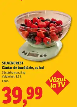 Lidl SILVERCREST Cântar de bucătărie, cu bol Ofertă