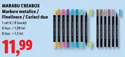 Lidl MARABU CREABOX Markere metalice / Finelinere/Carioci duo Ofertă