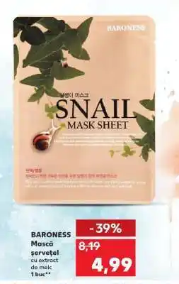 Kaufland BARONESS Mască șervețel cu extract de melc Ofertă