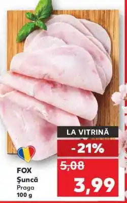 Kaufland FOX Șuncă Praga 100 g Ofertă