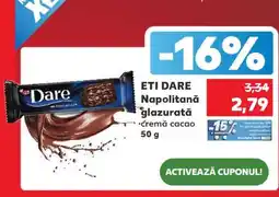 Kaufland ETI DARE Napolitană glazurată cremă cacao 50 g Ofertă