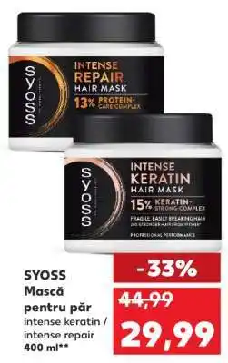Kaufland SYOSS Mască pentru păr intense keratin / intense repair 400 ml Ofertă