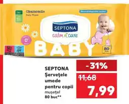 Kaufland SEPTONA Șervețele umede pentru copii mușețel 80 buc Ofertă