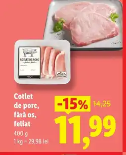 Lidl Cotlet de porc, fără os, feliat Ofertă