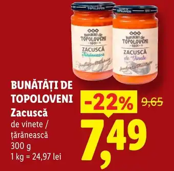 Lidl BUNĂTĂŢI DE TOPOLOVENI Zacuscǎ Ofertă
