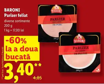 Lidl BARONI Parizer feliat Ofertă