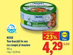 Lidl NIXE Ton bucăţi în sos cu ceapă și mazăre Ofertă