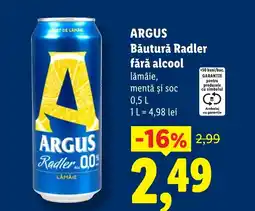 Lidl ARGUS Băutură Radler fără alcool Ofertă