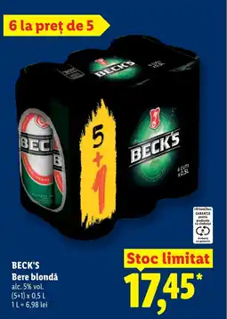 Lidl BECK'S Bere blondă Ofertă