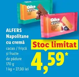 Lidl ALFERS Napolitane cu cremă Ofertă