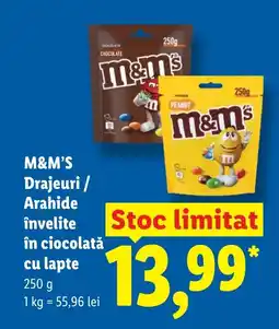 Lidl M&M'S Drajeuri / Arahide învelite în ciocolată cu lapte Ofertă