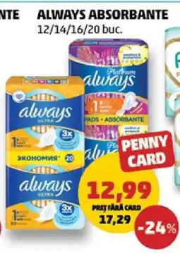 Penny Always Absorbante Ofertă
