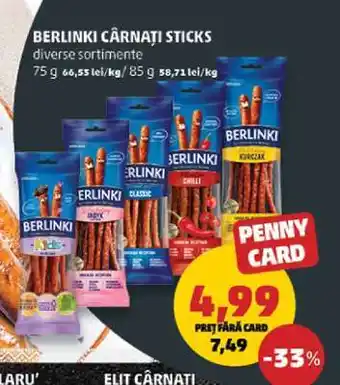 Penny BERLINKI CÂRNAȚI STICKS Ofertă