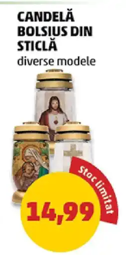 Penny Candelă Bolsius din sticlă Ofertă