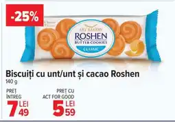 Carrefour Biscuiți cu unt/unt și cacao Roshen Ofertă