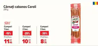 Carrefour Cârnați cabanos Caroli Ofertă