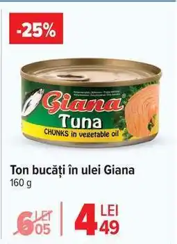 Carrefour Ton bucăți în ulei Giana Ofertă