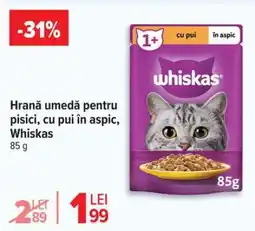 Carrefour Hrană umedă pentru pisici, cu pui în aspic, Whiskas Ofertă